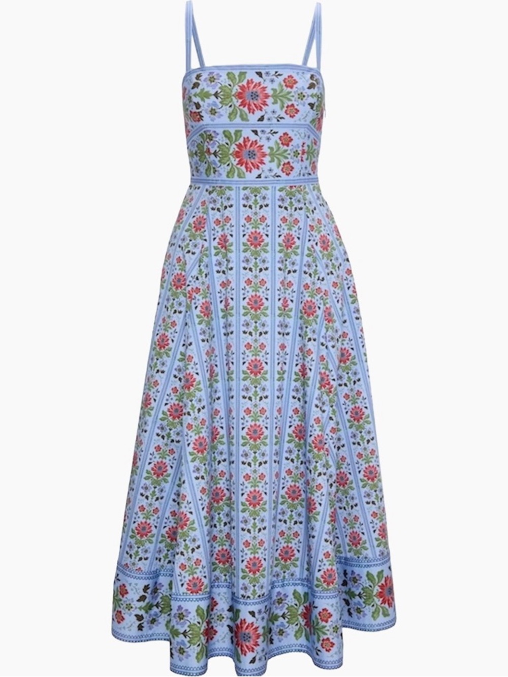 NWT Hill House Margot Midi Dress with Blue and Red florals - Picture 4 of 7